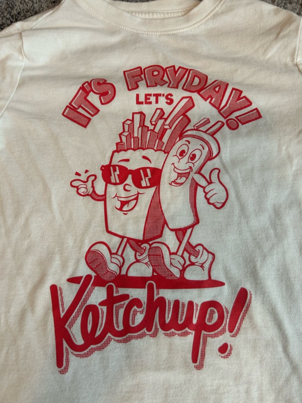 Cat & Jack White Tee with Red Logo Print - Picture 2 of 3